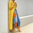 thumbnail image 6 of Hueook Graphic Flower Jeans for Women Fall Print Casual Trousers Button Pants Jeans 3X, 6 of 8