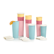 Tupperware 16 oz Plastic Tumbler Set with Lids, Assorted Colors (Set of 12)