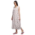 thumbnail image 4 of Moomaya Printed Womens Button Placket Mid Long Nightdress Cotton Night Gown, 4 of 5