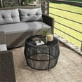 thumbnail image 4 of Muse & Lounge Co. Meja Wicker / Rattan Round Outdoor Coffee Table in Black, 4 of 20