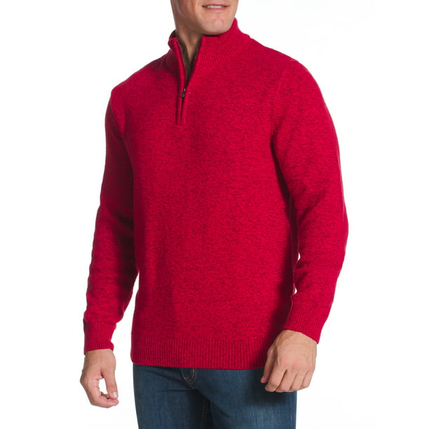 Chaps Mens Long Sleeve Twist Cotton Quarter Zip Mock Neck Sweater ...