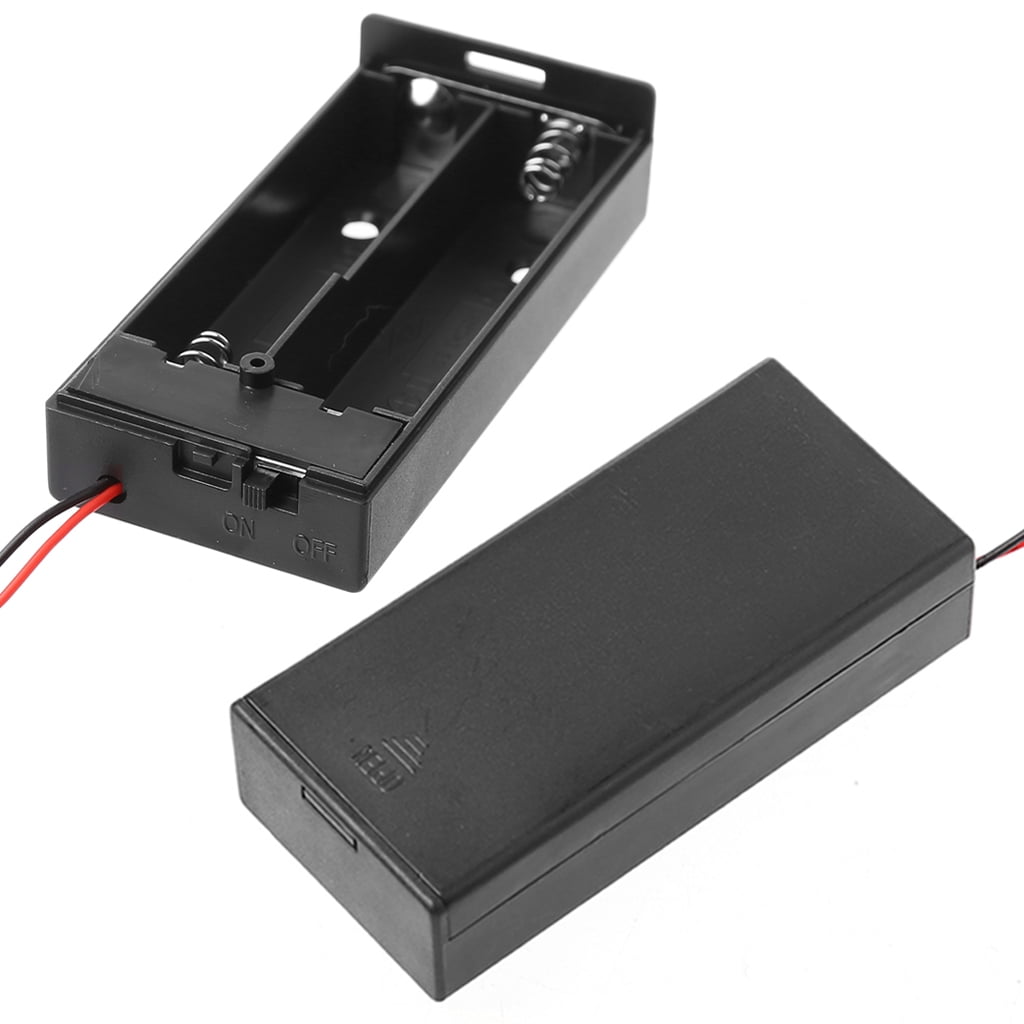 2pcs Battery Holder 2x18650 Case 7.4V Box Container Lid ON/OFF Switch 2 x 18650 