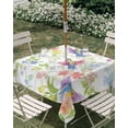 thumbnail image 3 of Square Outdoor Tablecloth with Umbrella Hole Spring Floral Outside Table Cloth Waterproof Patio Table Cover Summer Flowers Botanical Birds Zipper Tablecloths for Picnic Party Camping 54x54 Inch, 3 of 8