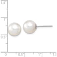 thumbnail image 3 of 14K White Gold 9-10mm Round Saltwater South Sea Pearl Earrings (9.5 X 9.5) Made In Canada xf332we, 3 of 5