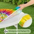 thumbnail image 5 of Colorful Tie Dye Pattern Round Fitted Tablecloth with Elastic Edge,Dining Table Cover Waterproof,Outdoor Round Tablecloth for Camping,Dining,Indoor and Outdoor, 5 of 7
