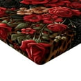 thumbnail image 2 of Ambesonne Leopard Print Fitted Sheet, Romantic Rose Lace, TwinXL Size, Red Sand Brown and Dark Grey, 2 of 3