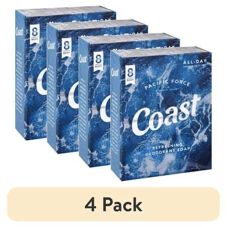 (4 pack) COAST® Classic Scent Refreshing Deodorant Soap 8-4 oz Bars