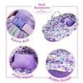 thumbnail image 3 of June Garden Cozy Dream Doll Bassinet - Baby Doll Portable Carrier - Fits for American Girl Dolls up to 14 - Soft Pillow & Safety Buckle Included - Purple, 3 of 5