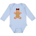 thumbnail image 3 of Inktastic Cute Gingerbread Girl with Red Plaid Bow Boys or Girls Long Sleeve Baby Bodysuit, 3 of 5