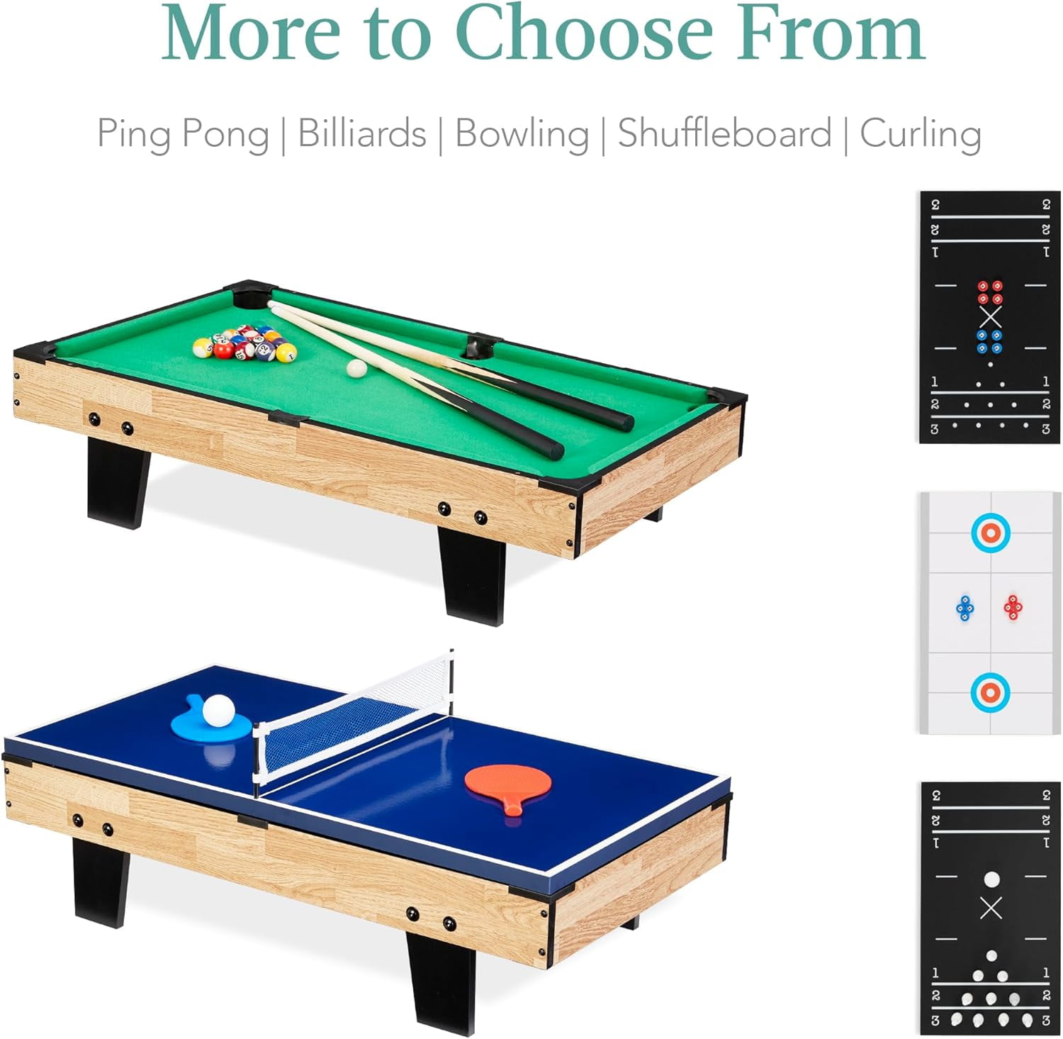 WLTER Multi-Game Table Series – Interactive 4-in-1 and 11-in-1 Game Tables for Kids with Foosball, Air Hockey, Billiards, Ping Pong & More | Childrens, for Home, Play Room, Rec Room