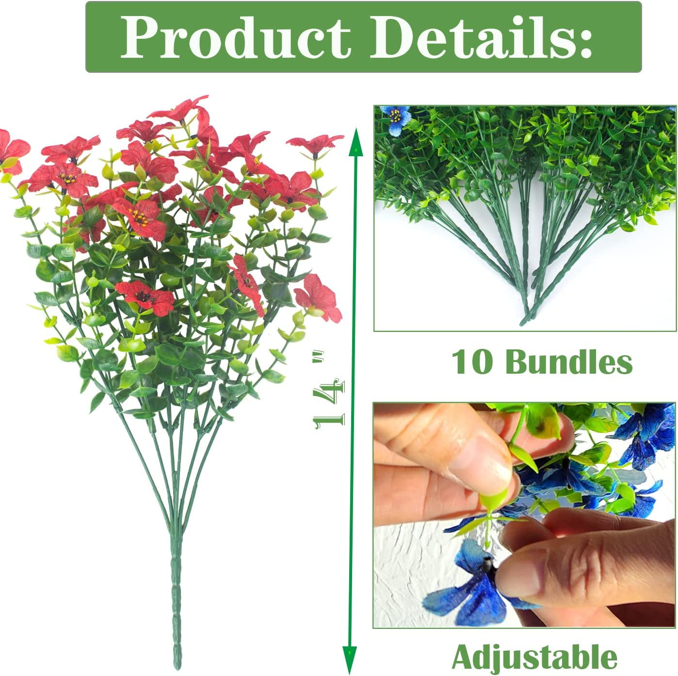 MAMOWEAR violets Artificial Flowers for Outdoor UV Resistant Faux Flowers No Fade Fake Plastic Plants Garden Porch Window Box Decorating