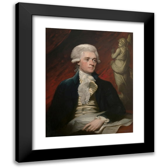 Mather Brown 12x14 Black Modern Framed Museum Art Print Titled - Thomas Jefferson