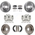 thumbnail image 1 of Transit Auto Front Rear Disc Brake Caliper Rotors Drums Semi-Metallic Pads Kit (8Pc) for Car Honda Fit Accord KC8-100807P, 1 of 11
