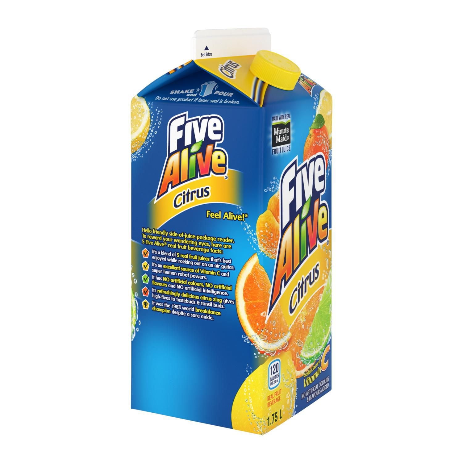 Five Alive Citrus Gable top, 1.75 Liters