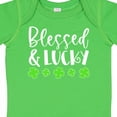 thumbnail image 4 of Inktastic Blessed and Lucky 4 Leaf Clovers St. Patrick's Day Boys or Girls Baby Bodysuit, 4 of 5