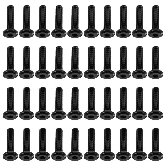 OUNONA 50pcs Carbon Steel Socket Cap Screws Full Thread Bolts Furniture Screws for Table Bed Rack Assembly