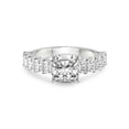 thumbnail image 3 of 2 Carat IGI Certified Cushion Shape Lab Grown Diamond Engagement Ring | 14K White Gold | Danica Side Oval Diamond Eternity Lab Diamond Ring | FG-VS1-VS2 Quality Friendly Diamonds, 3 of 5