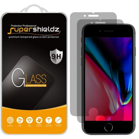 [2-Pack] Supershieldz for Apple iPhone SE (2020, 2nd Generation)/ iPhone 8 Anti-Spy Tempered Glass Screen Protector, Anti-Scratch, Anti-Fingerprint, Bubble Free