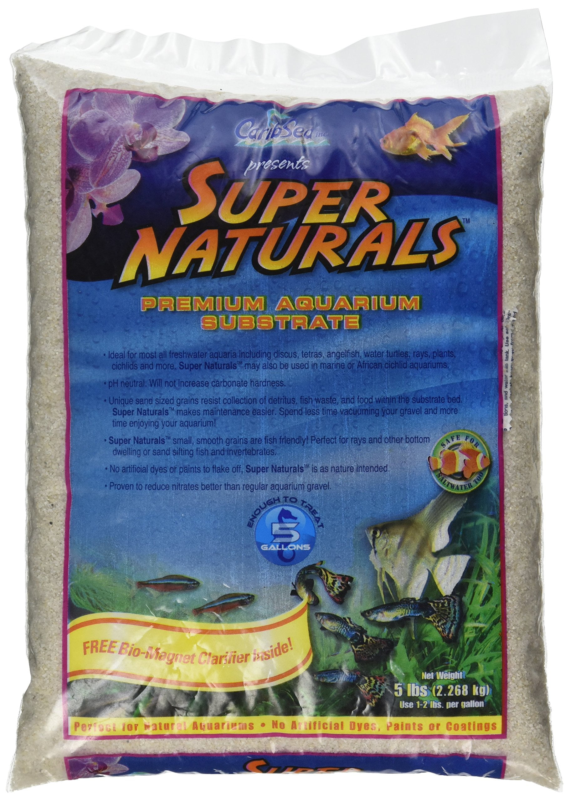 Carib Sea ACS05840 Super Naturals Crystal River Sand for Aquarium, 5