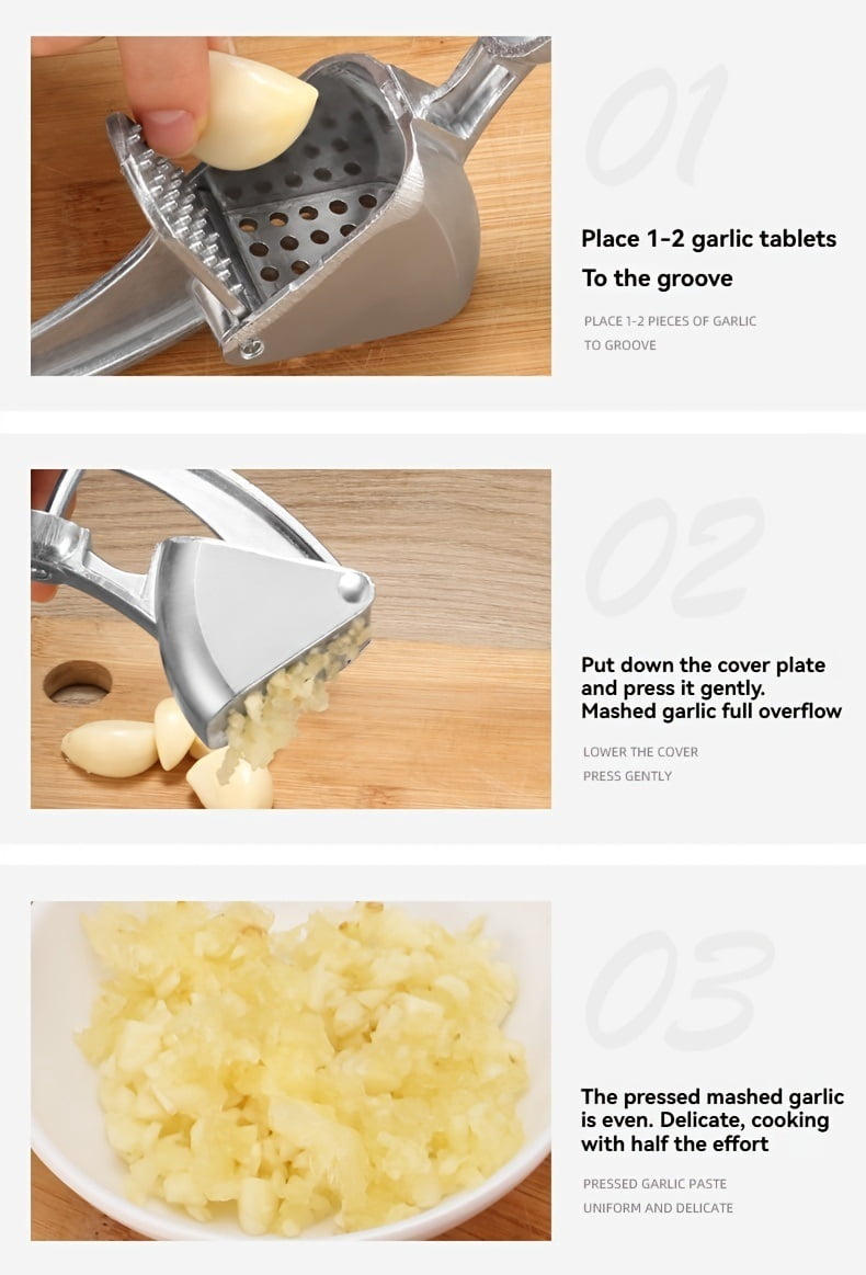 Multifunctional garlic press kitchen garlic mashing artifact hand-pressed aluminum alloy garlic stirrer household garlic tool