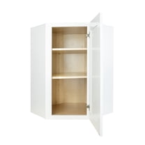 Hollywood Fabiani Design Shaker Diagonal Corner Wall Kitchen Cabinet Ready to Assemble 24 in. W x 12 in. D x 36 in. H White