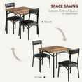 thumbnail image 6 of Homhougo Dining Table Set for 2, Kitchen Table and Chairs, Square Dining Room Table Set with 2 Upholstered Chairs, 3 Piece Kitchen Table Set for Small Space, Apartment, Retro Brown, 6 of 13