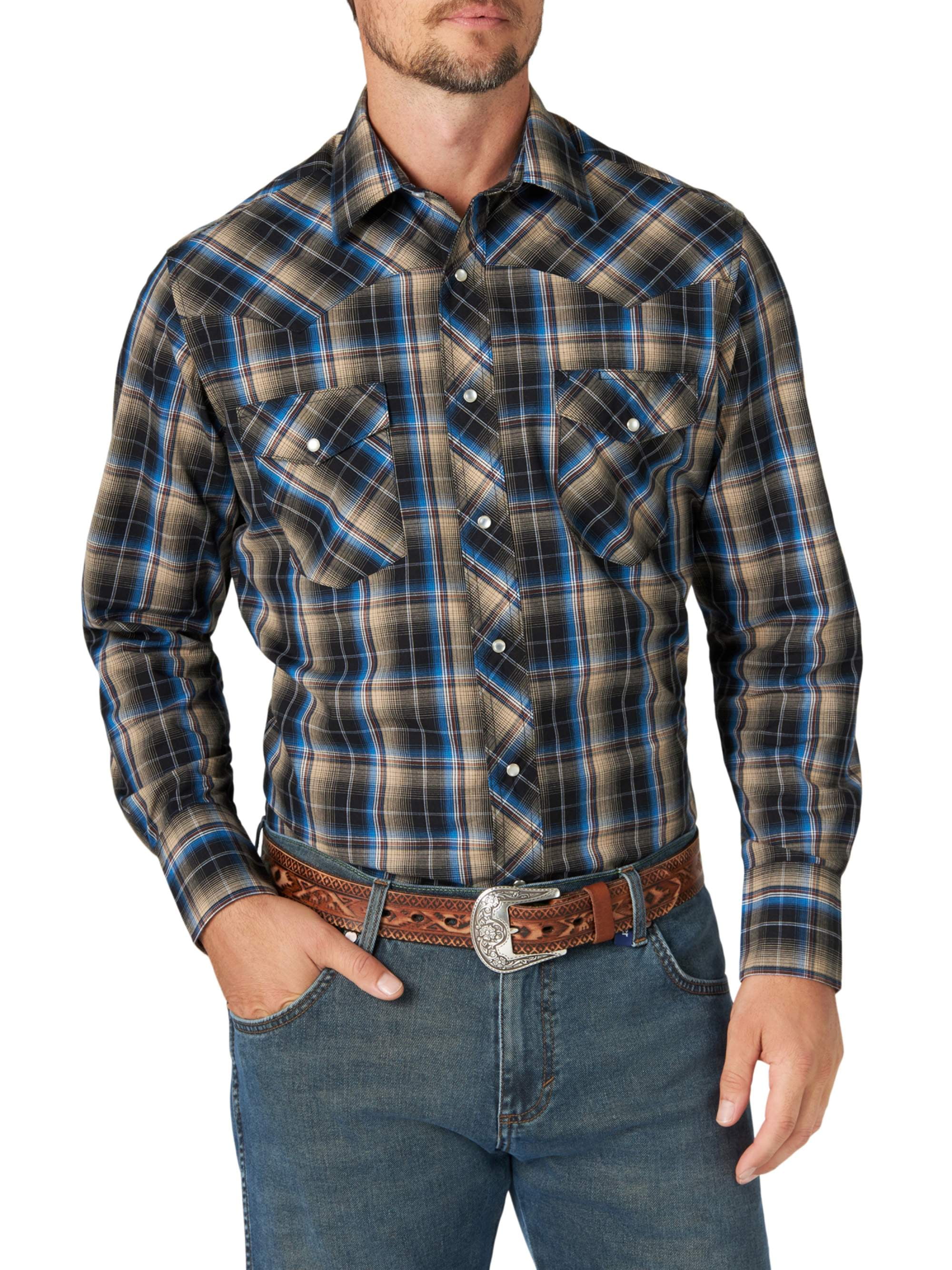 Wrangler Men's Long Sleeve Western Shirt - Walmart.com