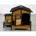 thumbnail image 5 of Pet Pens & Hutches Large Wooden Dog House with Storage Box and Feeding Station, Outdoor Pet Kennel with Asphalt Roof, Porch, and Lockable Door – Weatherproof Fir Wood Dog Home for Small to Medium Dog, 5 of 9