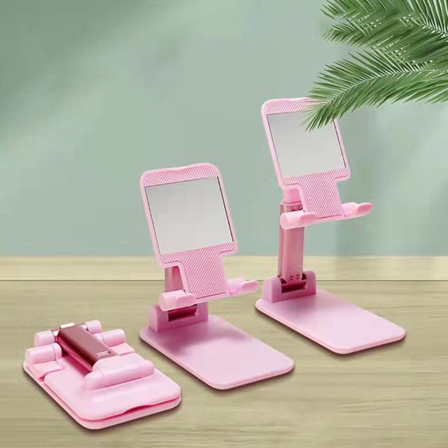kurtrusly Foldable Phone Stand for Desk Height Adjustable Cell Phone Holder Compatible with All Mobile Phone
