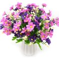 thumbnail image 1 of 4 ramo de flores artificiales 28 cabezas, bonita flor de margarita falsa (rojo) (púrpura) Afortunado Sencillez, 1 of 5
