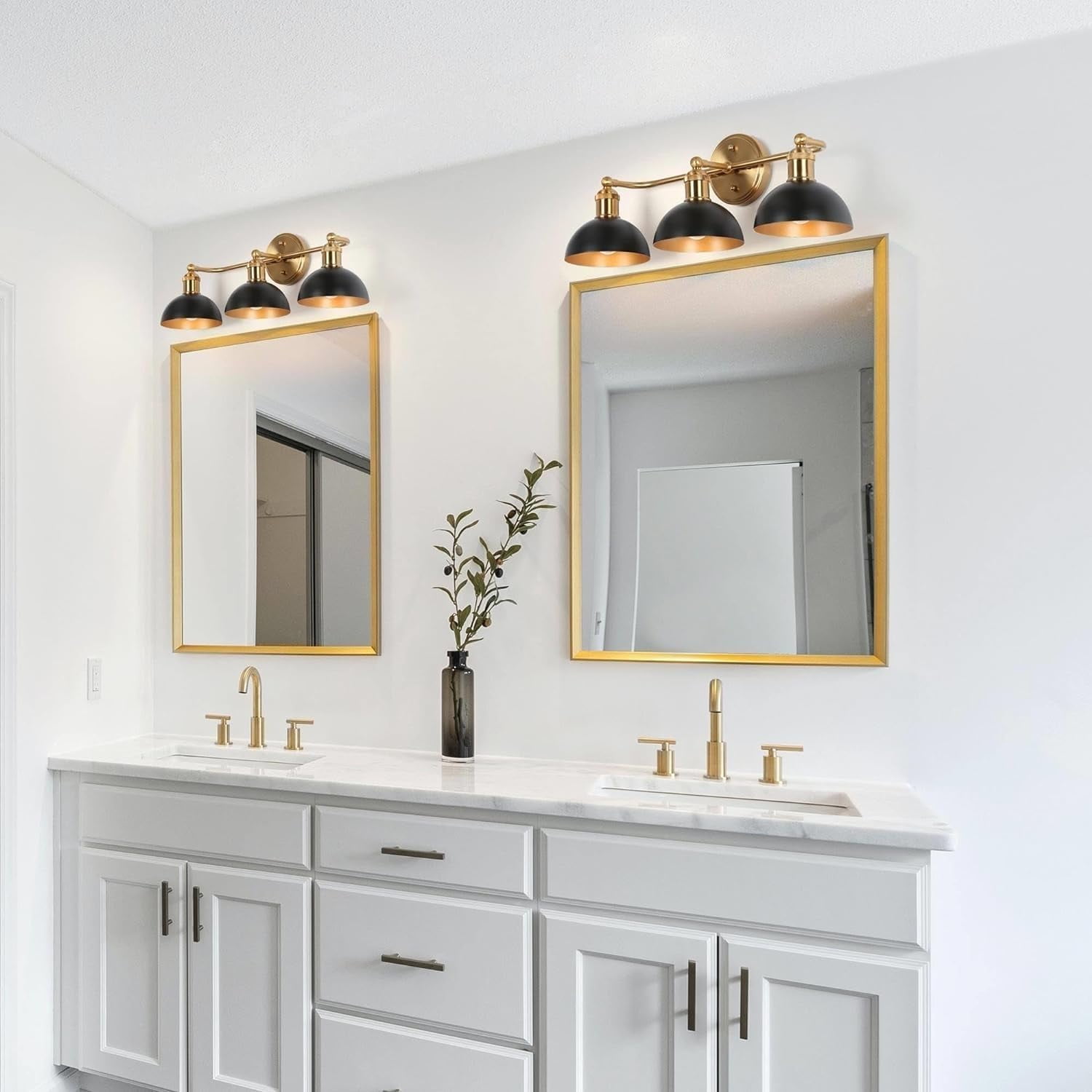 Lighting Bathroom Light Fixtures, Black and Gold Vanity Lights for Bathroom