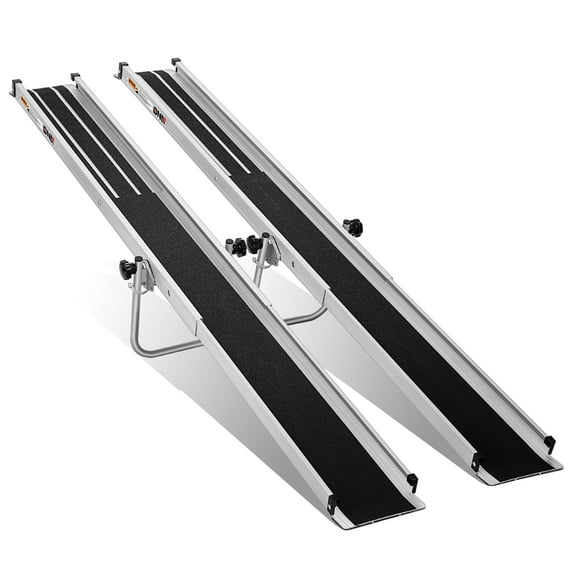 DNA Motoring 1200 lbs Capacity Extendable Length 4.5-8ft Anti-Slip Wheelchair Ramp 2 PCS Set