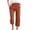 Coffee, variant on Women Spring And Summer Solid Color Pocket And Casual Loose Straight Slit Home Cropped Pants Teacher Work Clothes