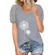 thumbnail image 1 of Blusa informal de manga corta con cuello en V y manga corta para mujer Pompotops hkajfhjk460060, 1 of 5