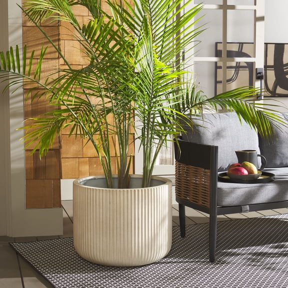 Safavieh 22.83" x 22.83" x 18.11" Round Beige Ficonstone/Cement Plant Pot