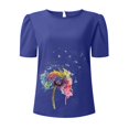 thumbnail image 3 of Gibobby Playera de Verano para Mujer Camiseta manga corta con cuello redondo y estampado flores para mujer(BU1,G), 3 of 5