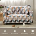 thumbnail image 5 of 1 2 3 4 Seater Printed Sofa Cover Couch Slipcover, Elastic Stretch Armchair / Loveseat / Couch Sectional Sofa Slipcover Furniture with 1 Pillowcase Protector Dog Pet, 5 of 8