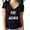 Black, variant on Say Aloha Printed Vocation V-neck T-shirt Women's Black Funny Tee Small