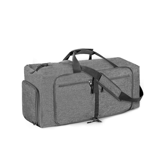 PULLIMORE Travel Duffle Bag for Women Men - 85L Foldable Duffel Bag with Shoes Compartment,Overnight Bags Waterproof & Tear Resistant (Gray)