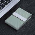 thumbnail image 3 of Business Card Case Business Card Organizer Business Card Storage Box Fashionable  Case PU Leather Business Card Storage Box Case Holder Organizer GiftsWeave Pattern Green, 3 of 8