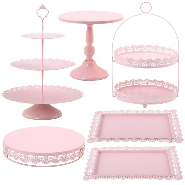 Juego de 6 soportes para tartas, pedestal para cupcakes con niveles, plato de postre, bandeja de torre para servir para bodas, cumpleaños, fiestas de baby shower