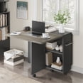 thumbnail image 3 of Space-Saving Folding Dining Table with Drop Leaf, 2-Tier Storage Shelves & Wheels – Multipurpose Collapsible and Extendable Table for Kitchen, Dining Room, Office, 3 of 8