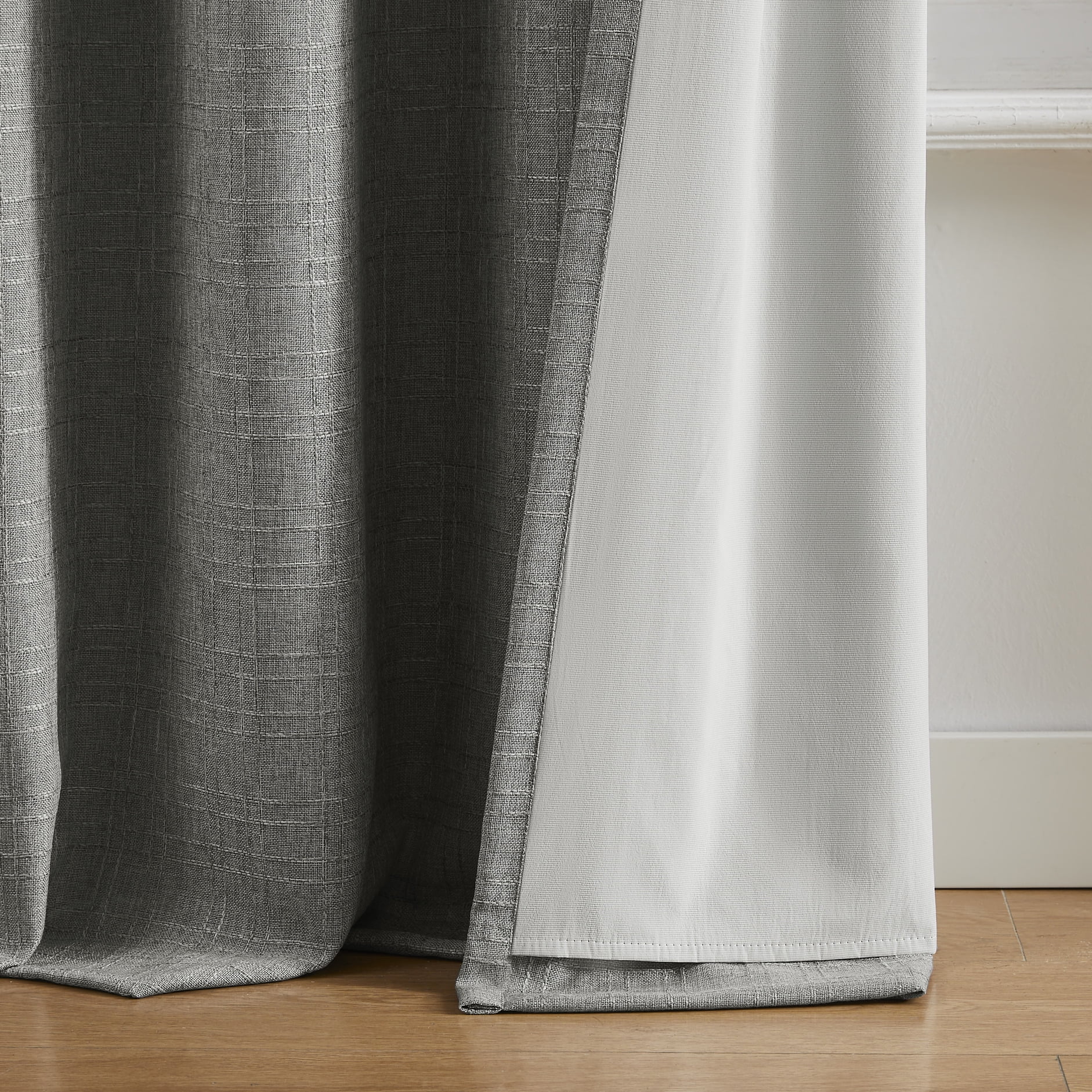 COLTON SUNSHIELD SIGNATURE Blackout Curtains for Living Rooms, Single Curtain Grommet, 50” x 63”, Gray