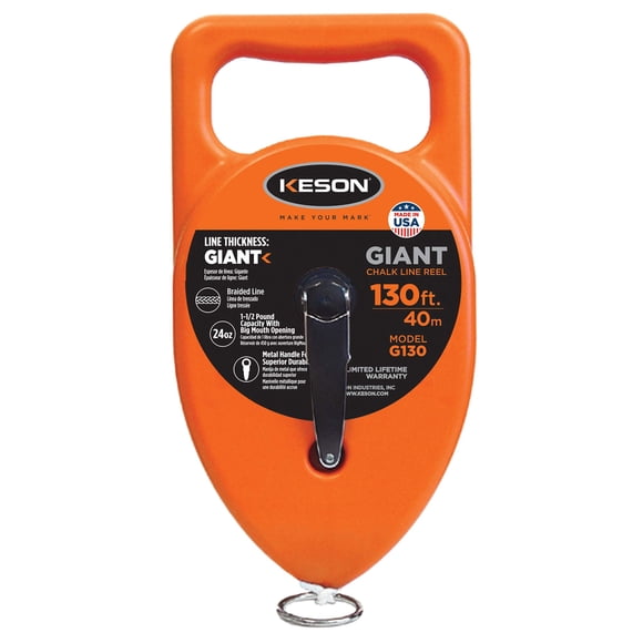Rollo Chalk Line Keson G130 Giant para tiza, capacidad de 24 onzas