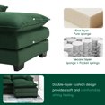 thumbnail image 4 of 110" Modern Sectional Sofa U Shaped Sofa Couch, Comfy Sleeper Sofa Couch with Chaise Lounge and Waist Pillows, 6-seat Upholstered Symmetrical Sofa Furniture for Living Room Apartment, Velvet, Green, 4 of 9