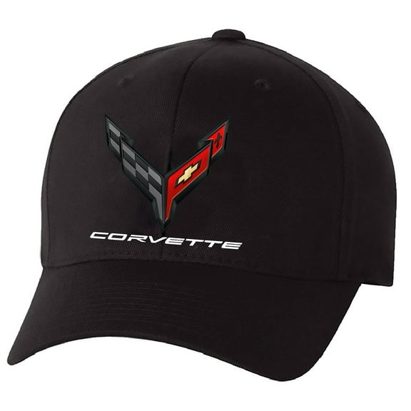 C8 Corvette Performance Flex Fit Black Hat - Adult Hat