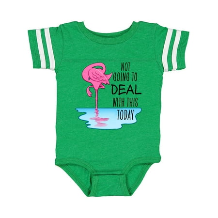 

Inktastic Not Going to Deal with This Today- sleeping flamingo Gift Baby Boy or Baby Girl Bodysuit