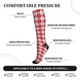 thumbnail image 3 of Bixox Red Plaid Daisy Print Compression Socks,Compression Socks Women & Men Circulation for Medical,Running,Athletic, 3 of 7