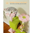 thumbnail image 2 of Flower Cat Tree, 52.4" Cute Cat Tower for Indoor Cats with 2 Flower Padded Perches, 2 Condos & 2 Scratching Posts, Pink, 2 of 15
