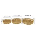 thumbnail image 3 of DecMode 19", 16", 14"W Brown Seagrass Handmade Woven Tray with Handles, 3-Pieces, 3 of 7
